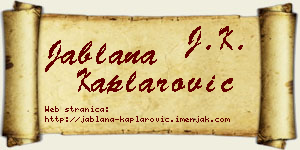 Jablana Kaplarović vizit kartica